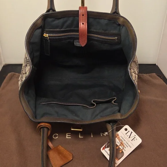 Celine 1980's Vintage Ultra Rare Collectors Piece Canvas/Leather expandable tote - Picture 16 of 17